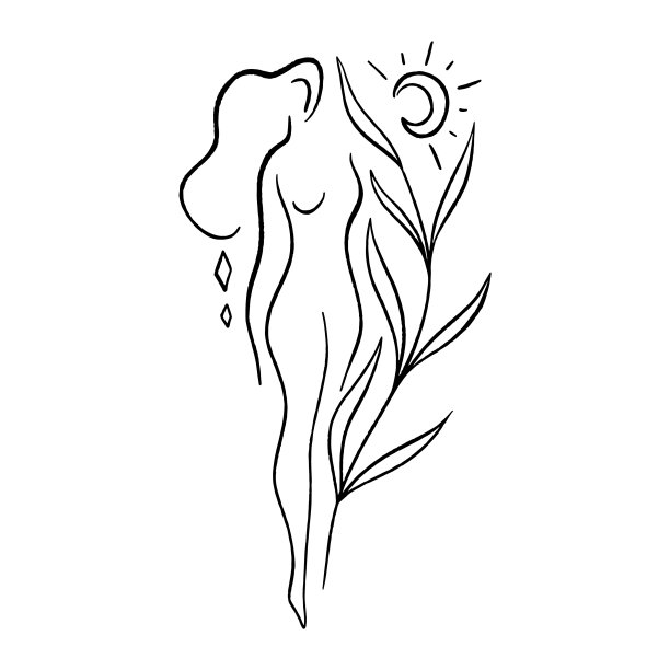 线条艺术女性自我关爱的理念图片下载