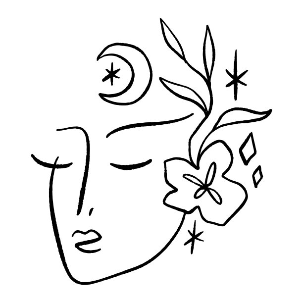 线条艺术女性自我关爱的理念图片下载