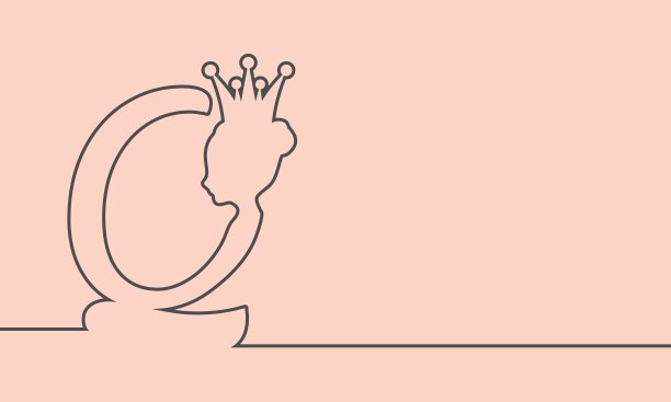 复古女王剪影。图片下载