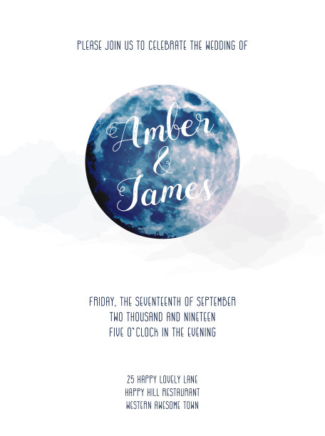 魔术蓝月亮矢量设计卡图片下载