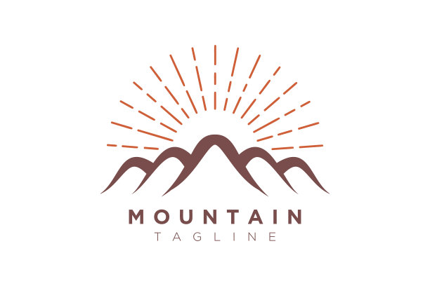 山设计与阳光在一个极简和图片下载