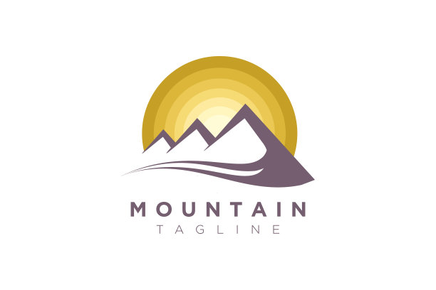 山设计与阳光在一个极简和图片下载