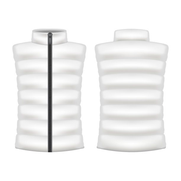 逼真的细节3d白色空白背心夹克图片下载