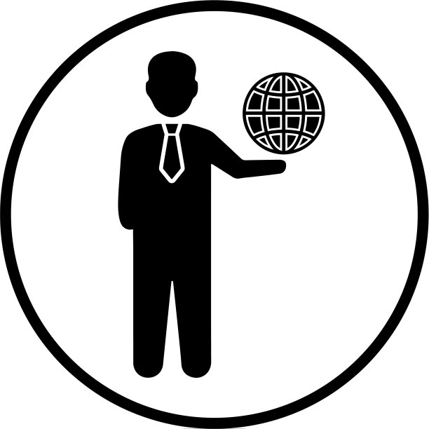 全球商业网络图标黑色图片下载