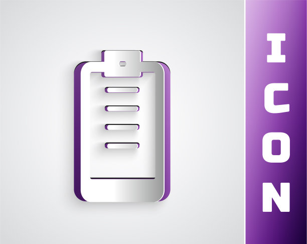 与检查表图标隔离的剪纸剪贴板图片下载