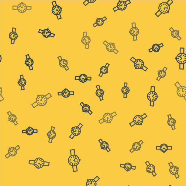 腕表图标蓝线隔离无缝图片下载