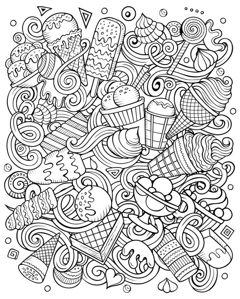 冰淇淋手绘涂鸦图片下载