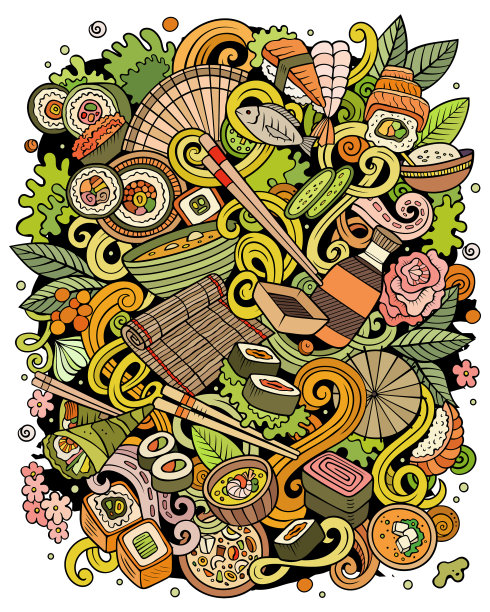 卡通涂鸦日本食物有趣图片下载