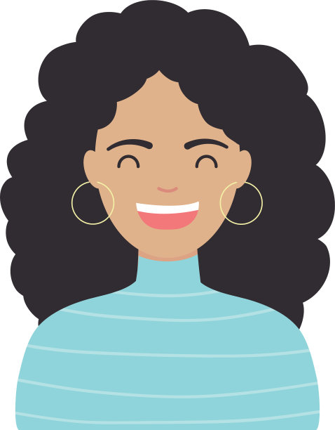 多元化的人概念卡通女人与卷曲图片下载