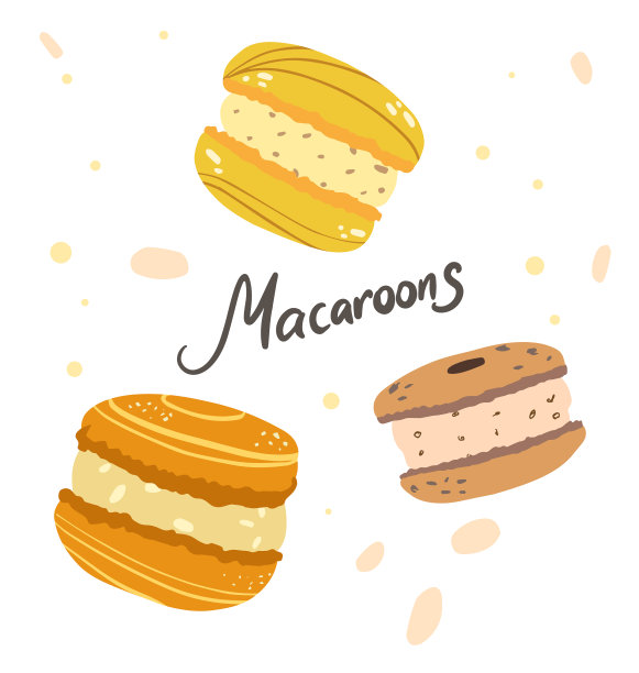 彩色的杏仁饼干菜单甜点图片下载