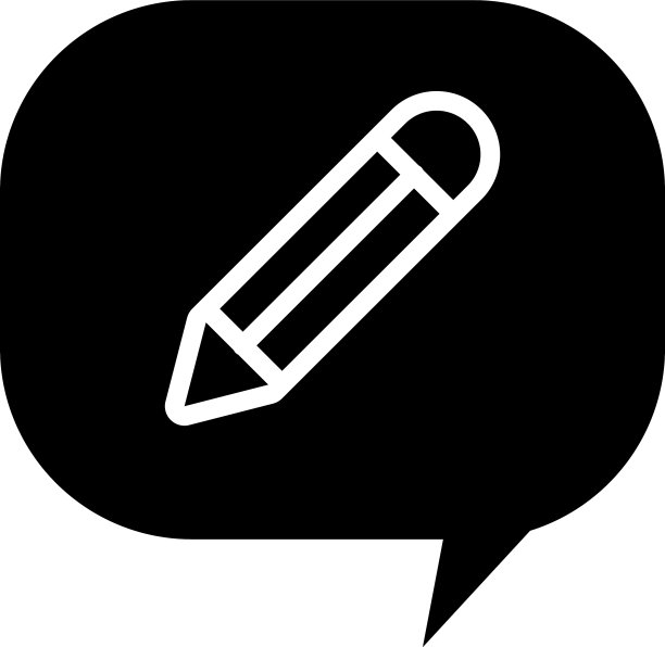带有铅笔图标轮廓样式的对话气泡图片下载