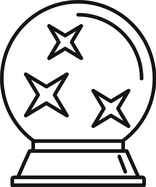 算命先生玻璃球图标轮廓风格图片下载