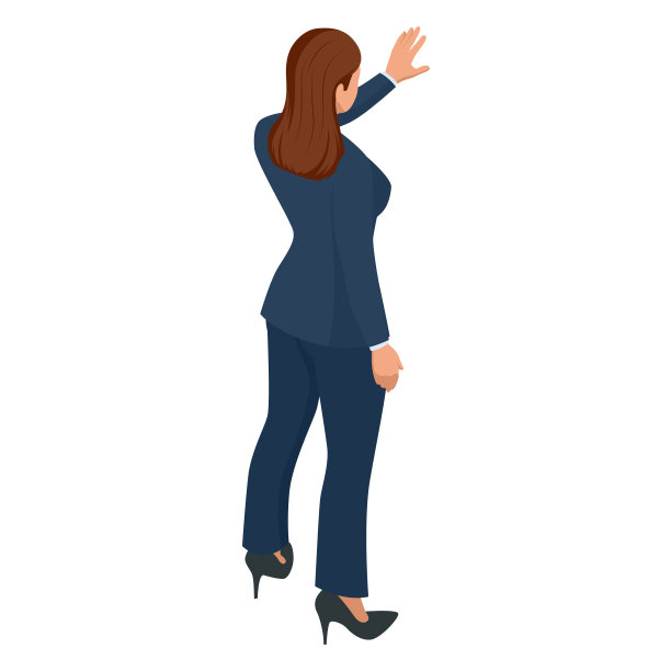 等距商务女性时尚孤立在白色图片下载