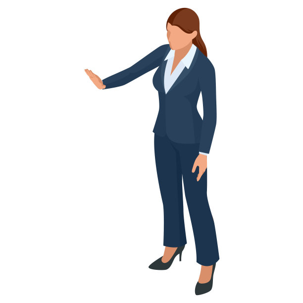 等距商务女性时尚孤立在白色图片下载