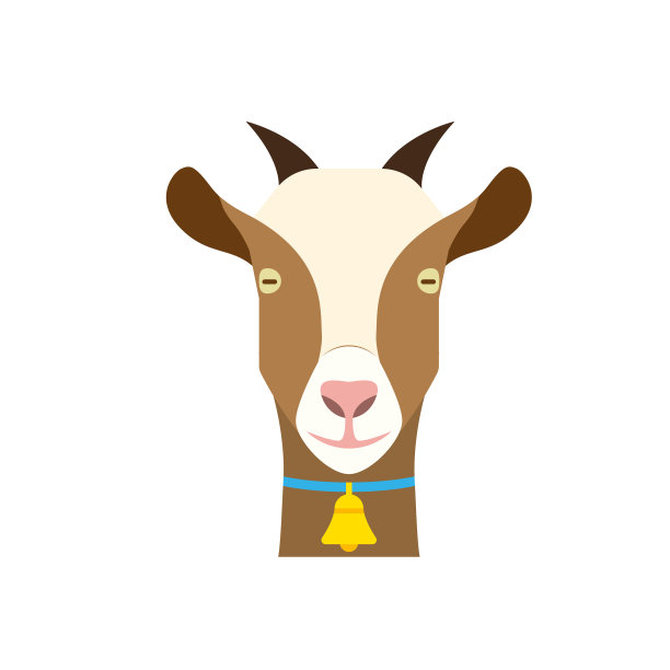 奶山羊头以金钟正面正面观图片下载