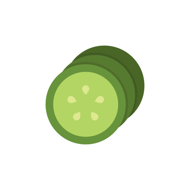 黄瓜片图标符号孤立在白色图片下载