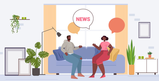 一对非裔美国夫妇在讨论每日新闻图片下载