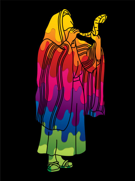 犹太人吹羊角的卡通图片图片下载