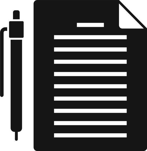 税纸笔图标简洁风格图片下载