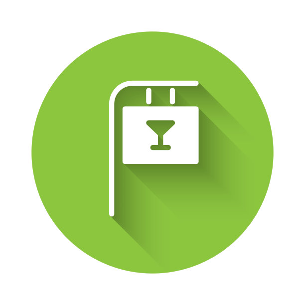 带有题字栏图标的白色街道招牌图片下载