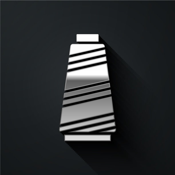 线轴图标上的银色缝纫线隔离上图片下载