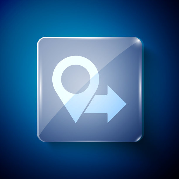 白色地图引脚图标隔离在蓝色背景图片下载