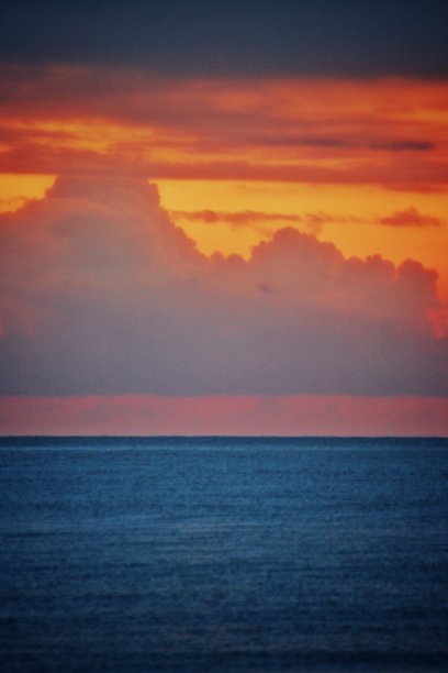 橙色的海平线晚霞图片下载