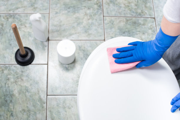 清洁马桶。清洁浴室图片下载