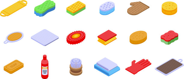 毛巾图标设置等距风格图片下载