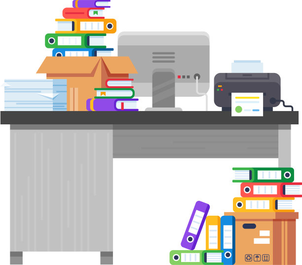 办公室堆满了文件和文件图片下载