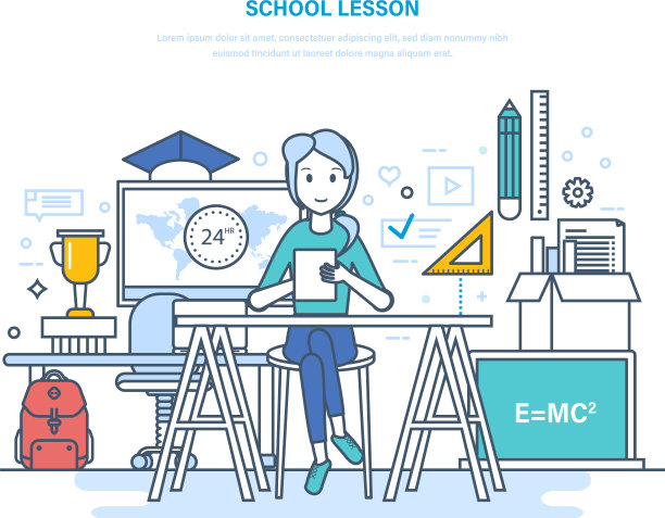 学校在课堂上给小学生和学生上课图片下载