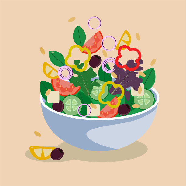 碗里的希腊沙拉。图片下载