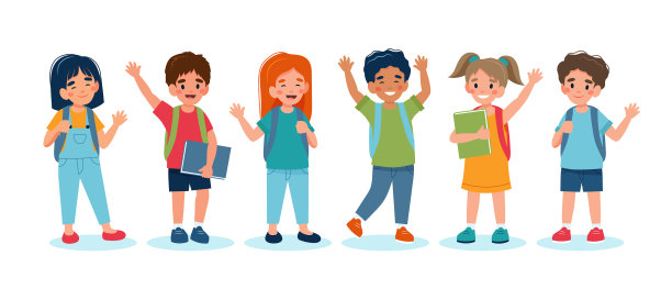 回到学校的孩子们塑造了可爱的角色图片下载
