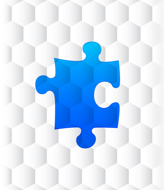 拼图图标六边形无缝图案抽象白色背景图片下载