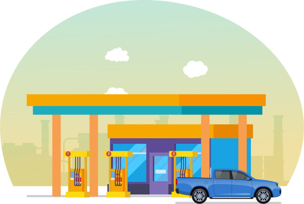 汽车在加油站加油图片下载