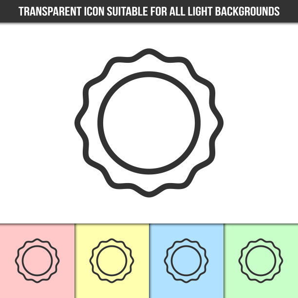 简单轮廓上的透明印章图标不同图片下载
