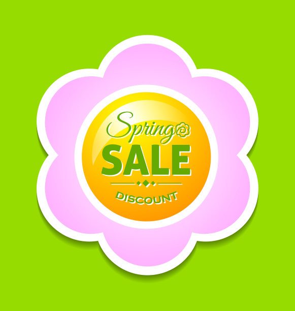 春天减价花在绿色背景图片下载