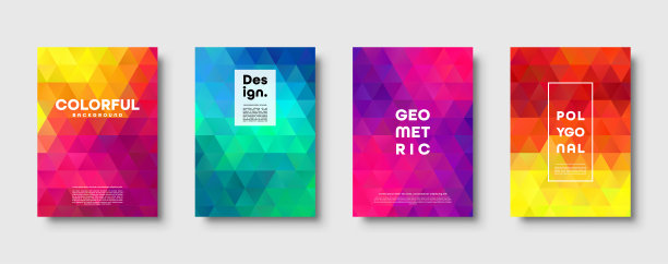 三角形多边形抽象背景。彩色梯度设计。低聚形状横幅。矢量图图片下载