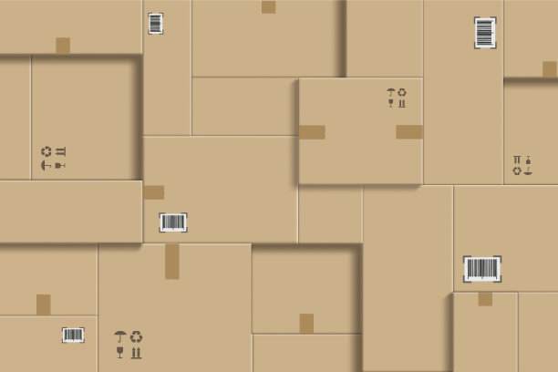 封闭的纸板箱堆成一堆图片下载