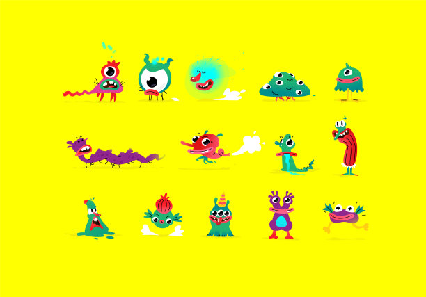 可爱漂亮的怪物角色吉祥物图片下载