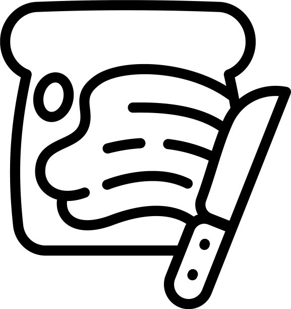 刀花生酱图标轮廓风格图片下载