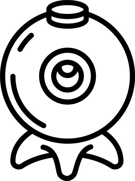 网络研讨会相机图标轮廓风格图片下载