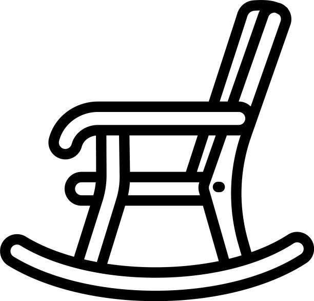 木头摇椅图标轮廓风格图片下载