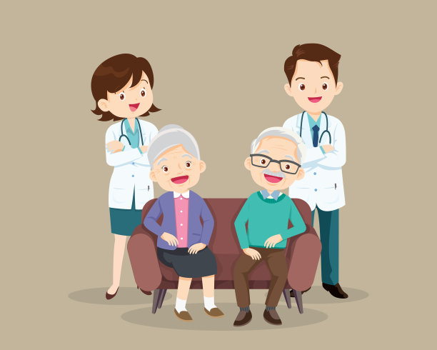 医生和老病人坐在沙发上图片下载