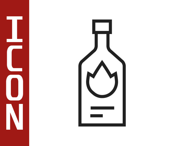 黑线塔巴斯科辣酱图标孤立在白色背景。辣椒辣椒酱。向量图片下载