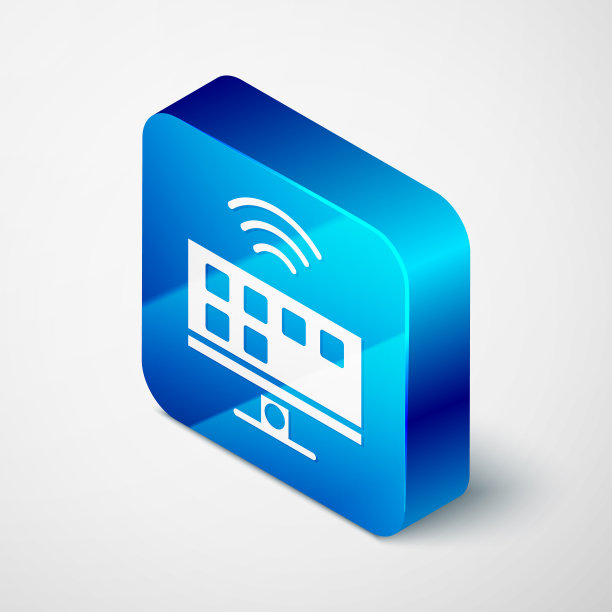 等距智能电视系统图标孤立在灰色图片下载