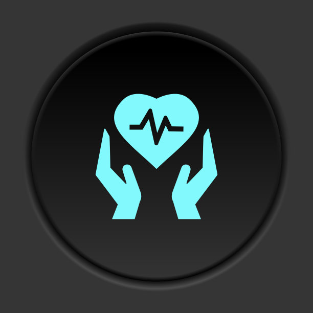 圆形背景上的黑色按钮平面图标。建筑施工保险黑圈矢量图标图片下载