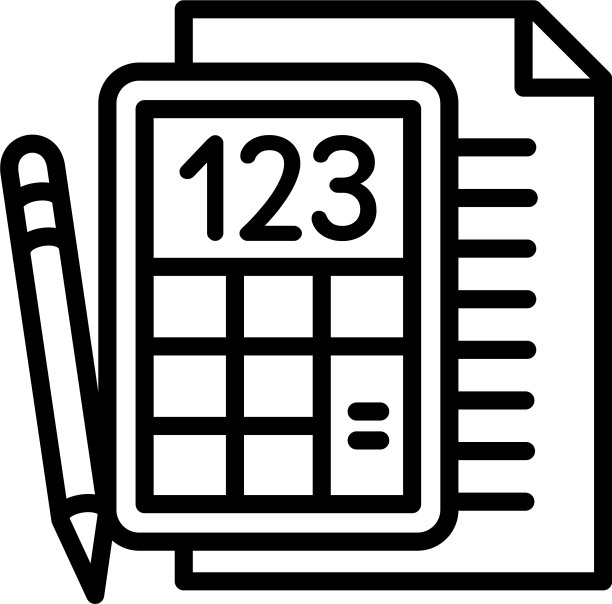 学校纸计算器图标轮廓风格图片下载