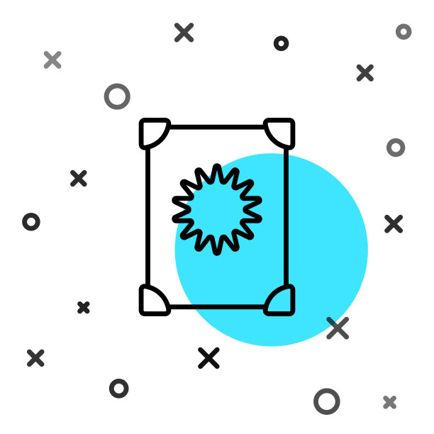 黑线古老的魔法书与炼金术配方和神秘的咒语和结界图标孤立在白色的背景。随机动态形状。向量图片下载