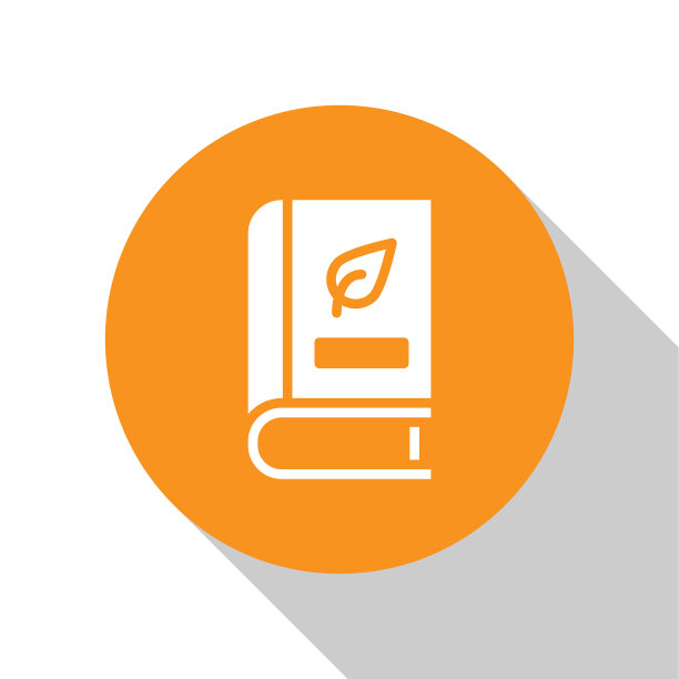 白色医疗书与叶子图标孤立上图片下载